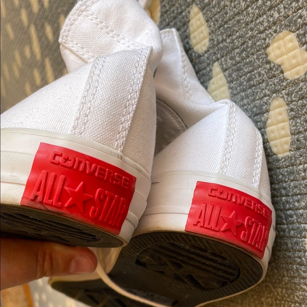 Converse White High-Top Sneakers with Star and Stripe Design - Picture 5 of 6